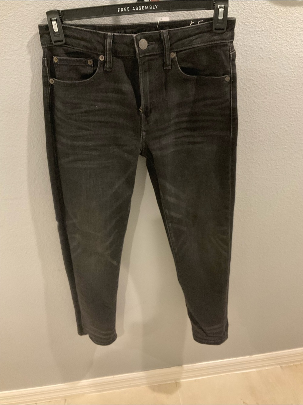 American Eagle Outfitters Men's Washed Black Skinny Jeans